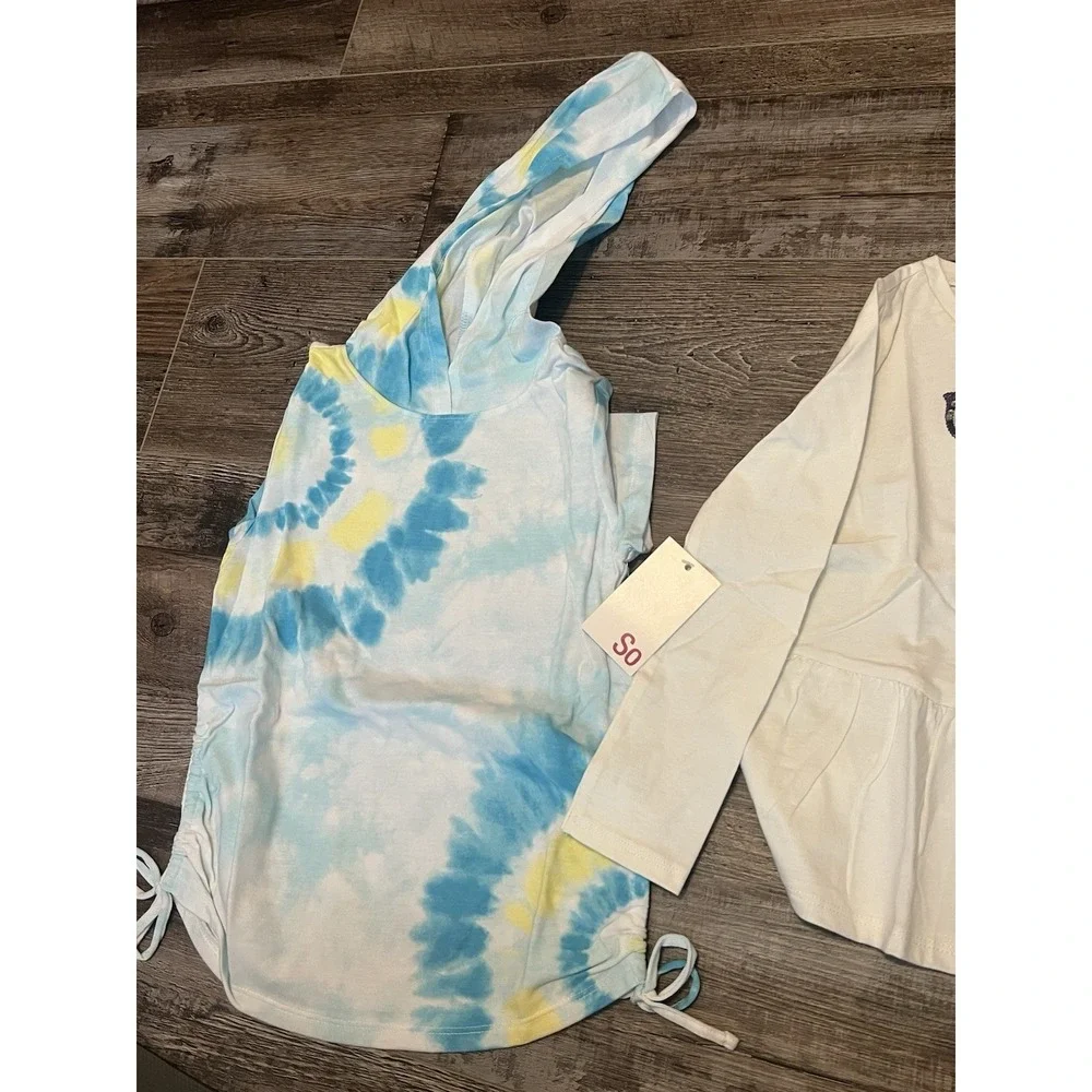 Girls Hooded Tie Dye OshKosh Butterfly Peace Sign Shirts Tops Lot 4T 4 5 New $74